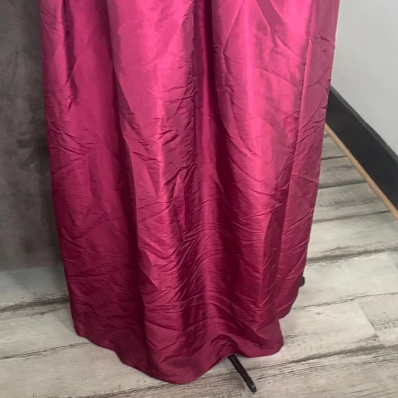 R & M Richards Burgundy Lace Prom Dress - Picture 3 of 9